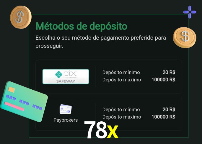 O cassino 78x oferece uma grande variedade de métodos de pagamento